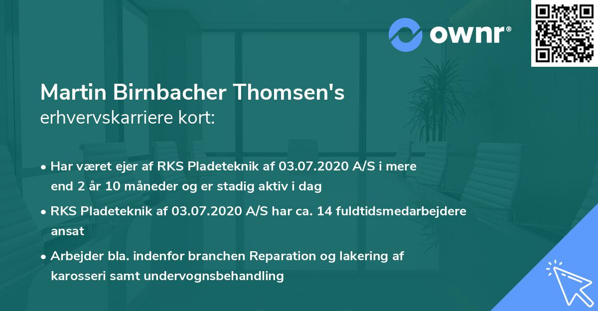 Martin Birnbacher Thomsen's erhvervskarriere kort