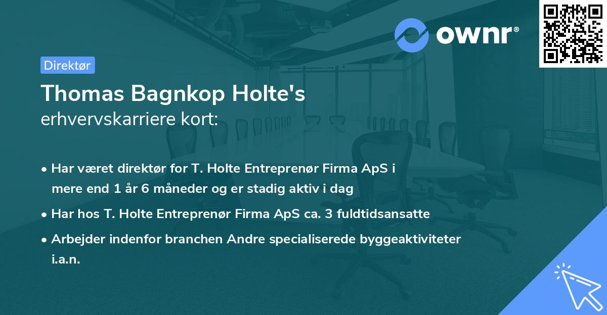 Thomas Bagnkop Holte's erhvervskarriere kort