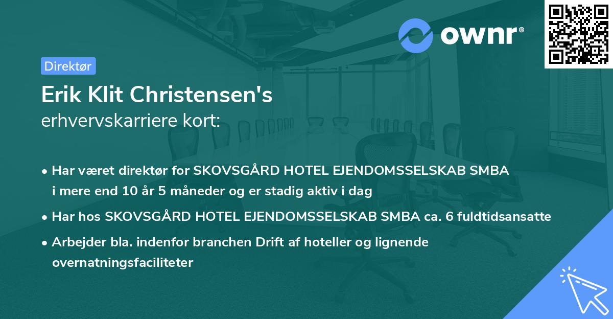Erik Klit Christensen's erhvervskarriere kort