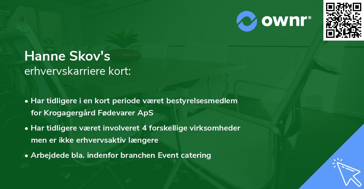 Hanne Skov's erhvervskarriere kort