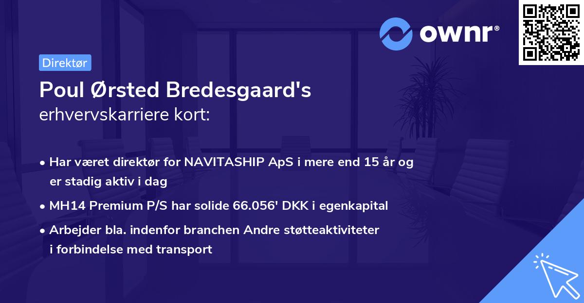 Poul Ørsted Bredesgaard's erhvervskarriere kort