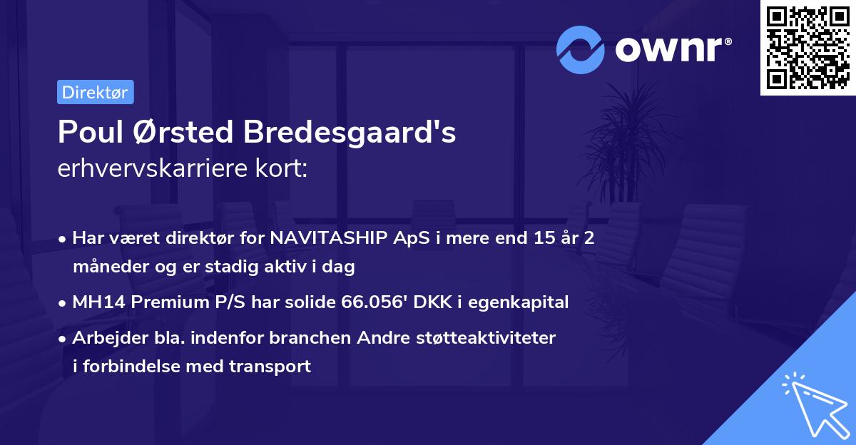 Poul Ørsted Bredesgaard's erhvervskarriere kort