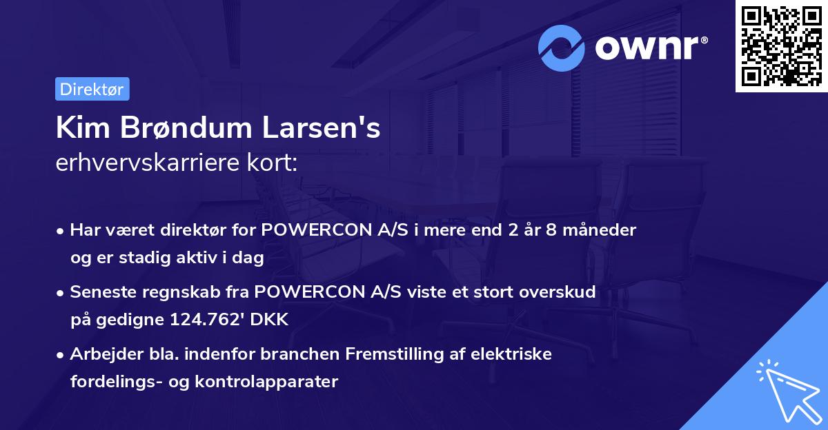 Kim Brøndum Larsen's erhvervskarriere kort
