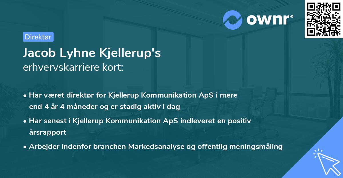 Jacob Lyhne Kjellerup's erhvervskarriere kort