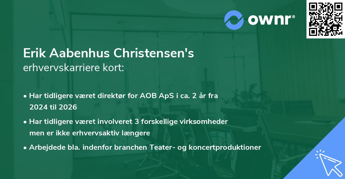 Erik Aabenhus Christensen's erhvervskarriere kort