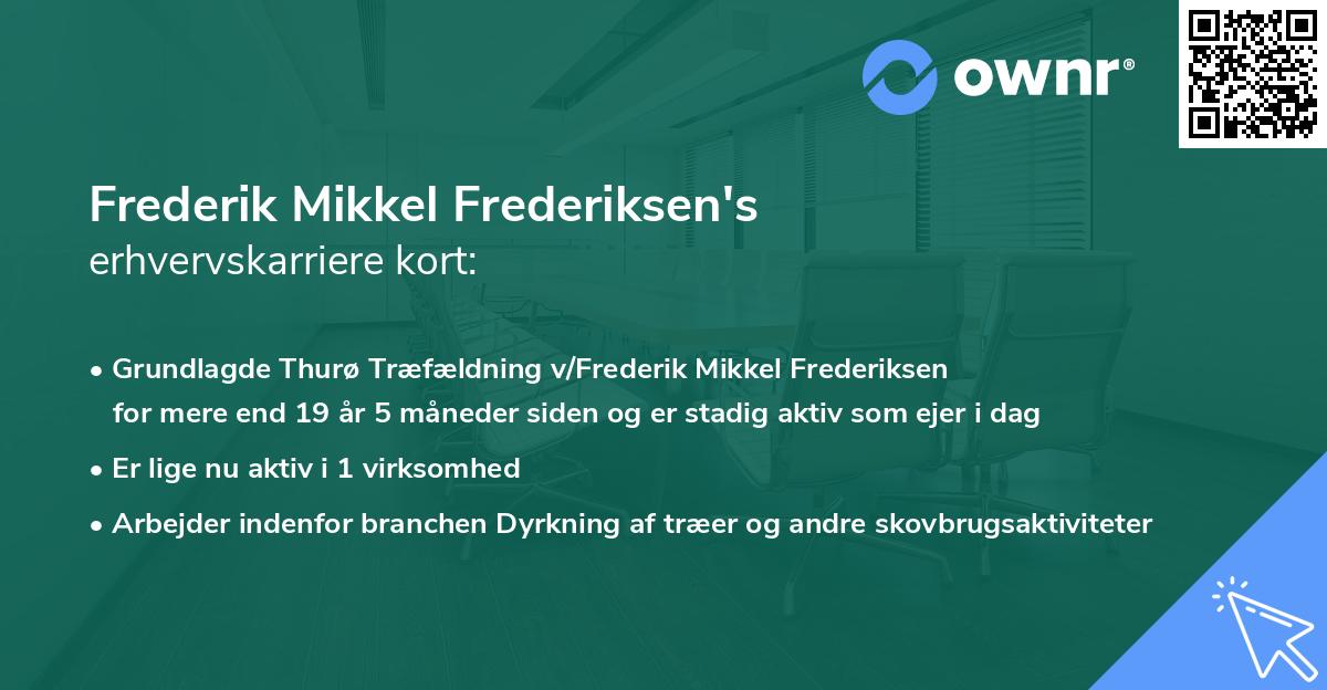 Frederik Mikkel Frederiksen's erhvervskarriere kort