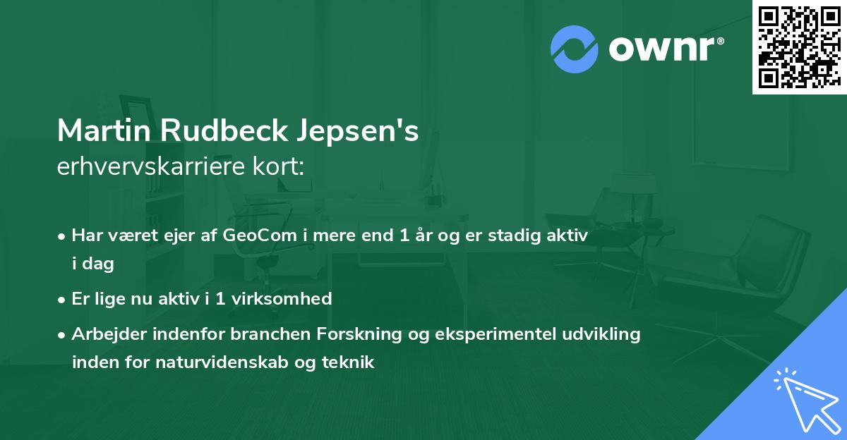 Martin Rudbeck Jepsen's erhvervskarriere kort