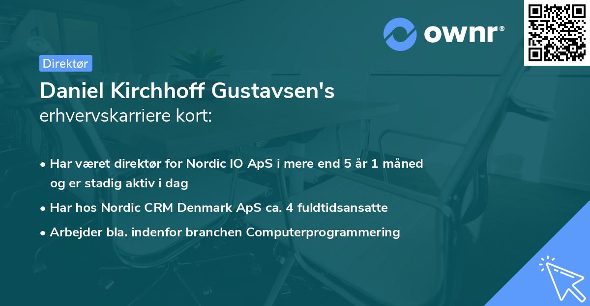 Daniel Kirchhoff Gustavsen's erhvervskarriere kort