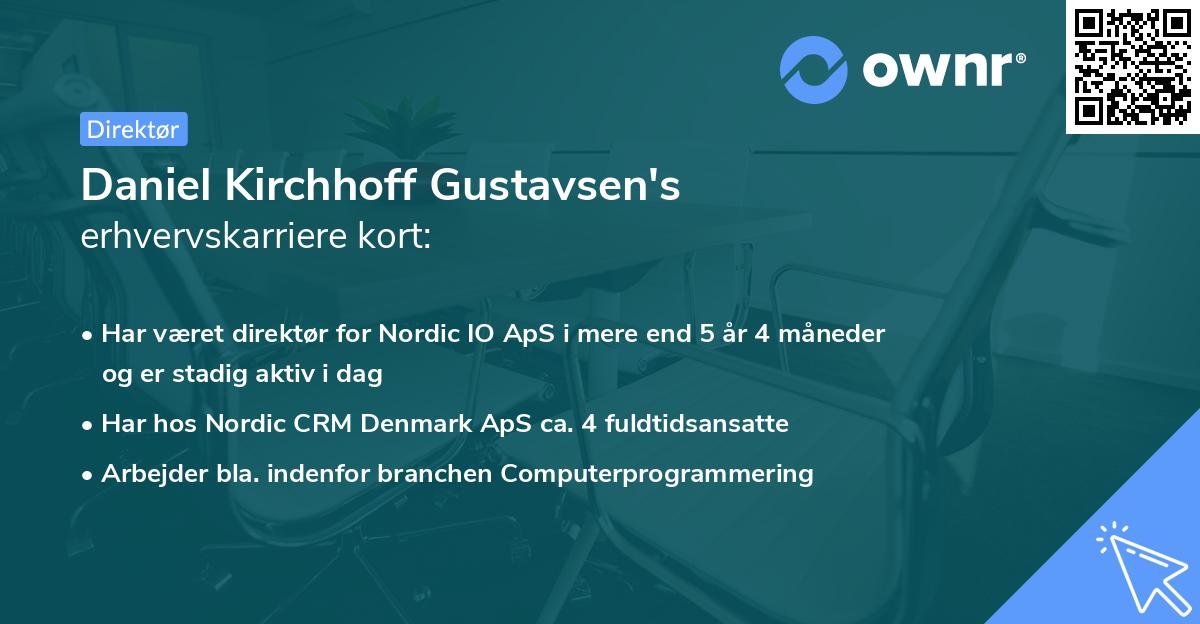 Daniel Kirchhoff Gustavsen's erhvervskarriere kort