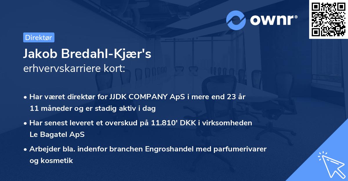 Jakob Bredahl-Kjær's erhvervskarriere kort