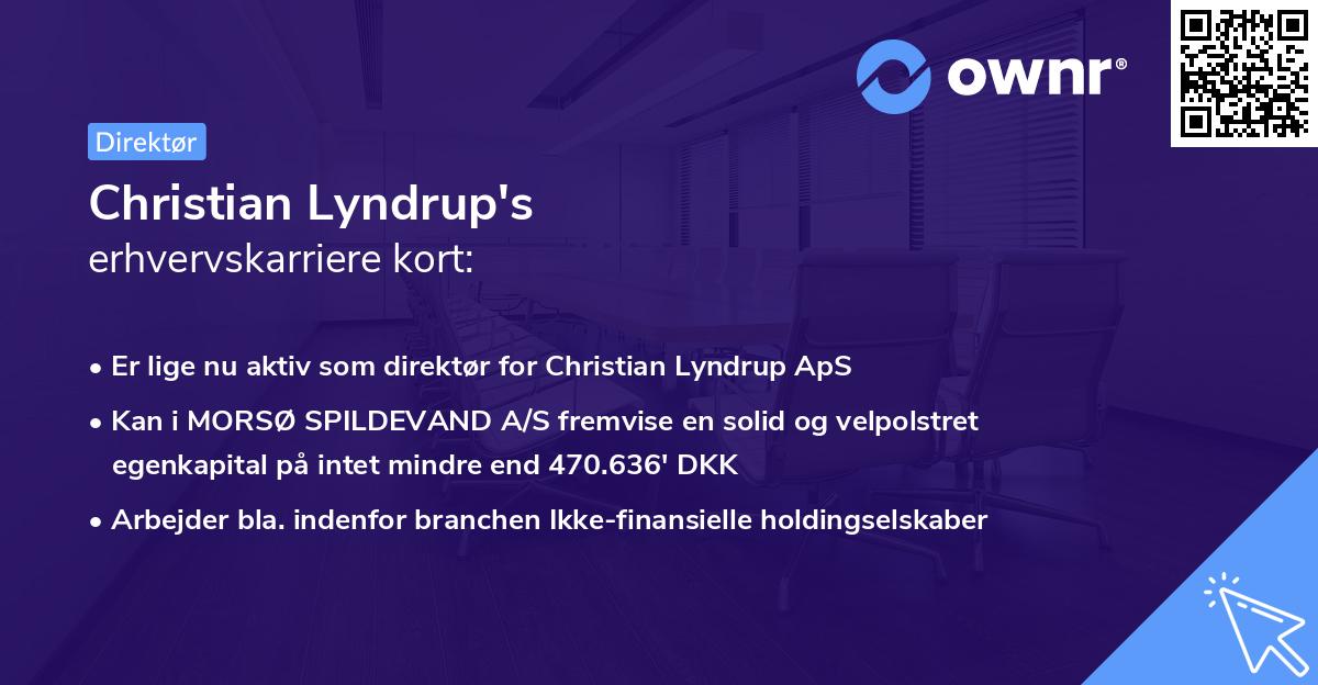 Christian Lyndrup's erhvervskarriere kort