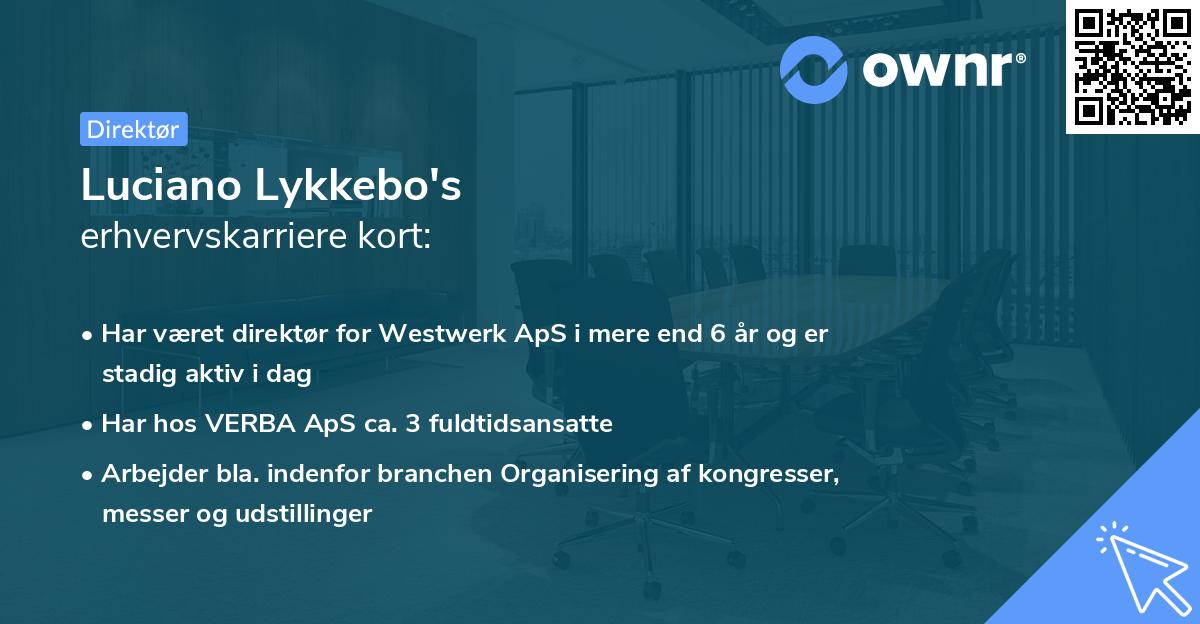 Luciano Lykkebo's erhvervskarriere kort