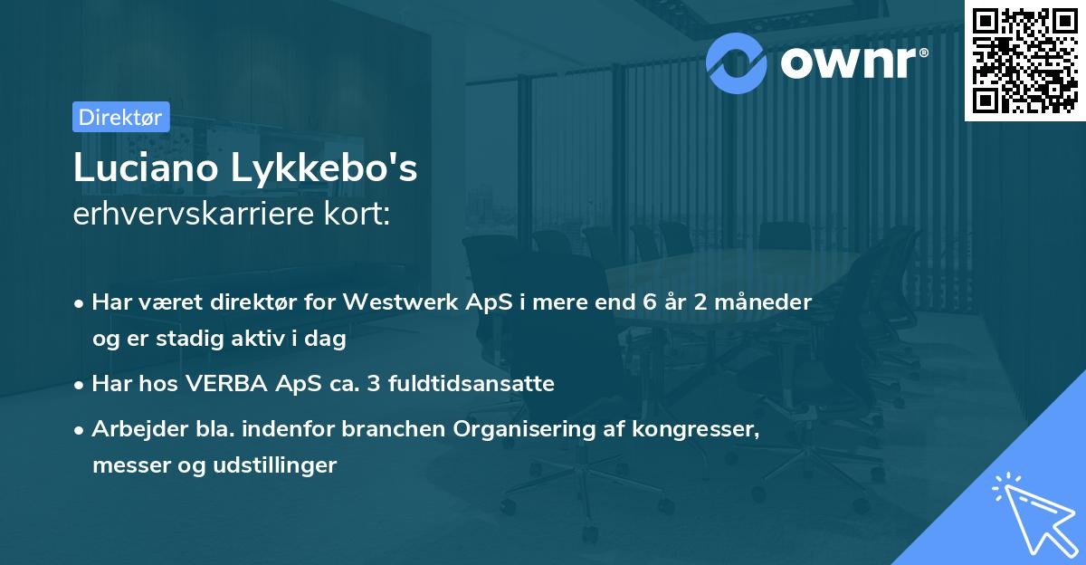Luciano Lykkebo's erhvervskarriere kort