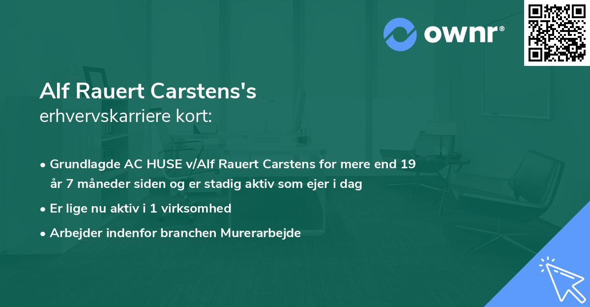 Alf Rauert Carstens's erhvervskarriere kort