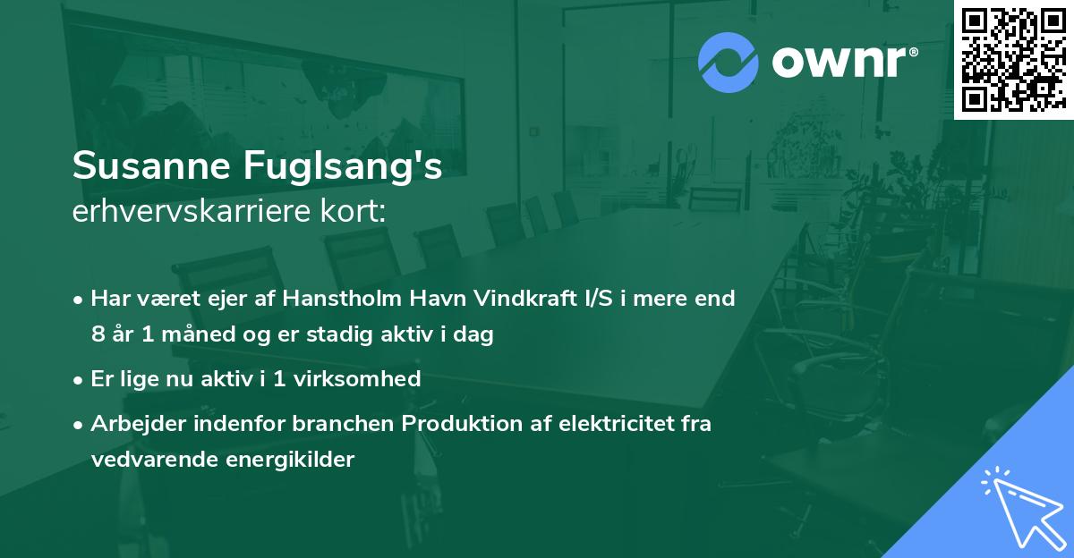 Susanne Fuglsang's erhvervskarriere kort