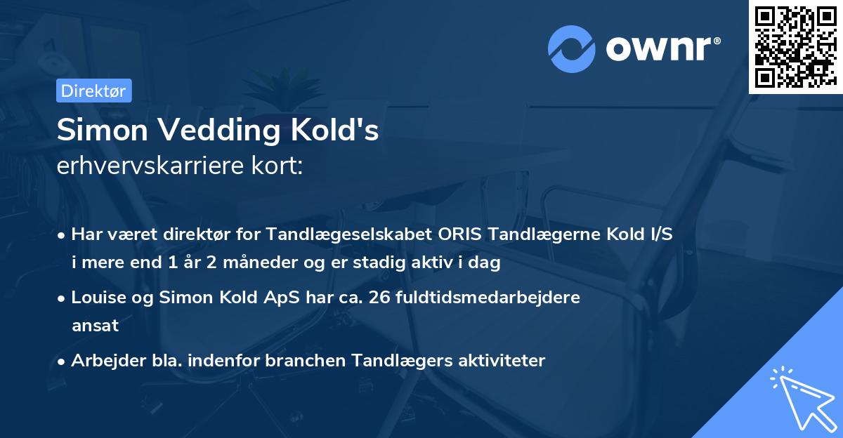 Simon Vedding Kold's erhvervskarriere kort