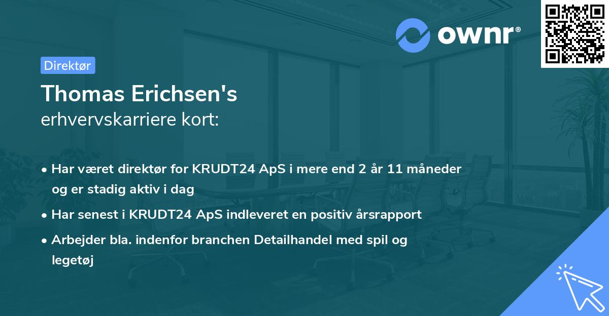 Thomas Erichsen's erhvervskarriere kort