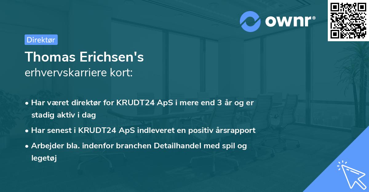 Thomas Erichsen's erhvervskarriere kort