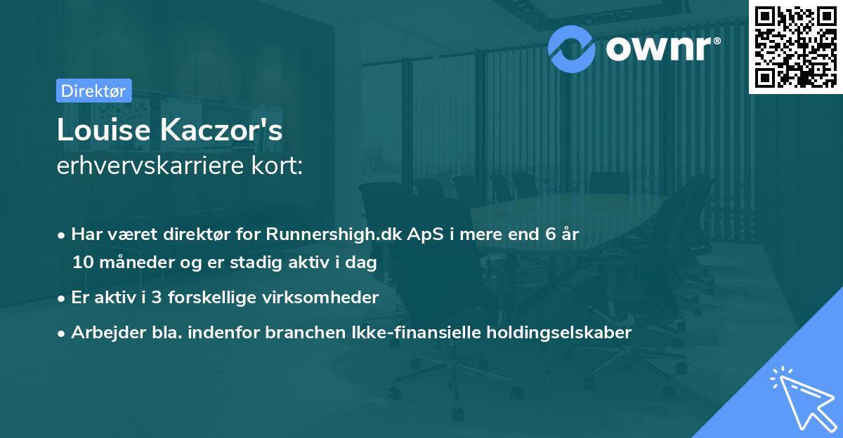 Louise Kaczor's erhvervskarriere kort