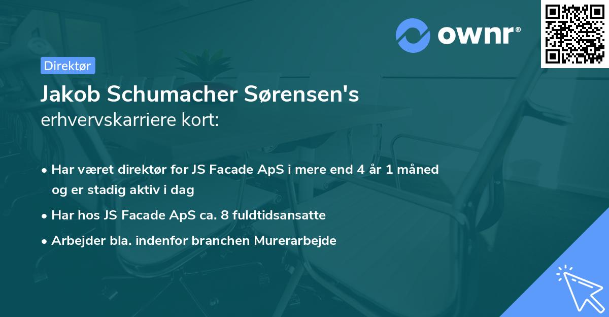 Jakob Schumacher Sørensen's erhvervskarriere kort