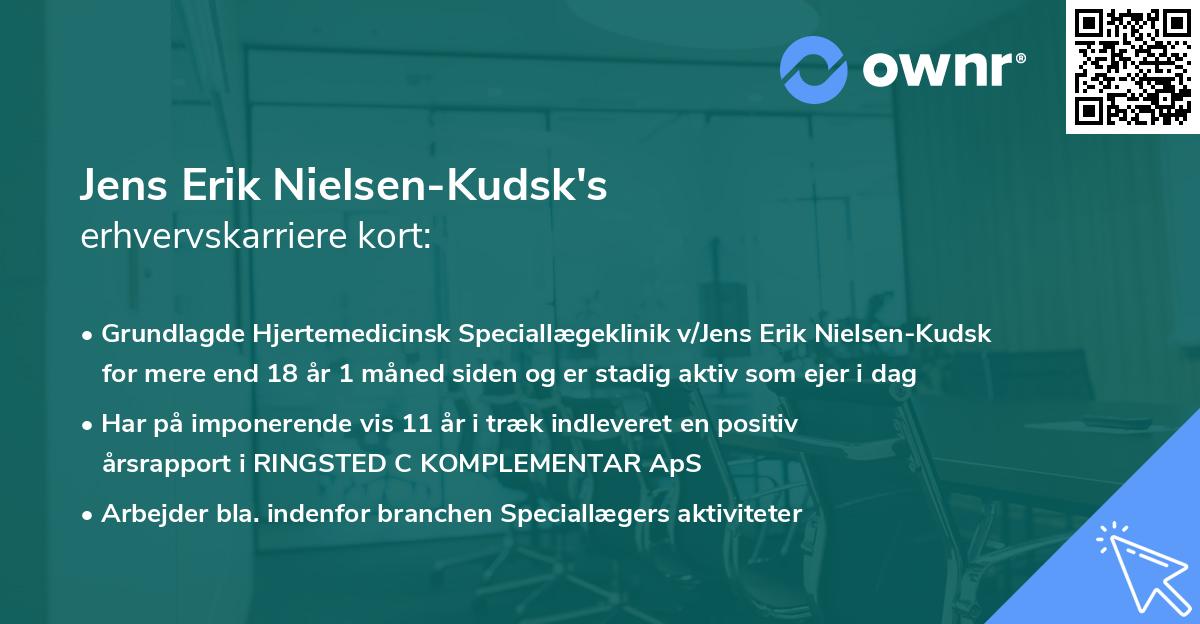 Jens Erik Nielsen-Kudsk's erhvervskarriere kort