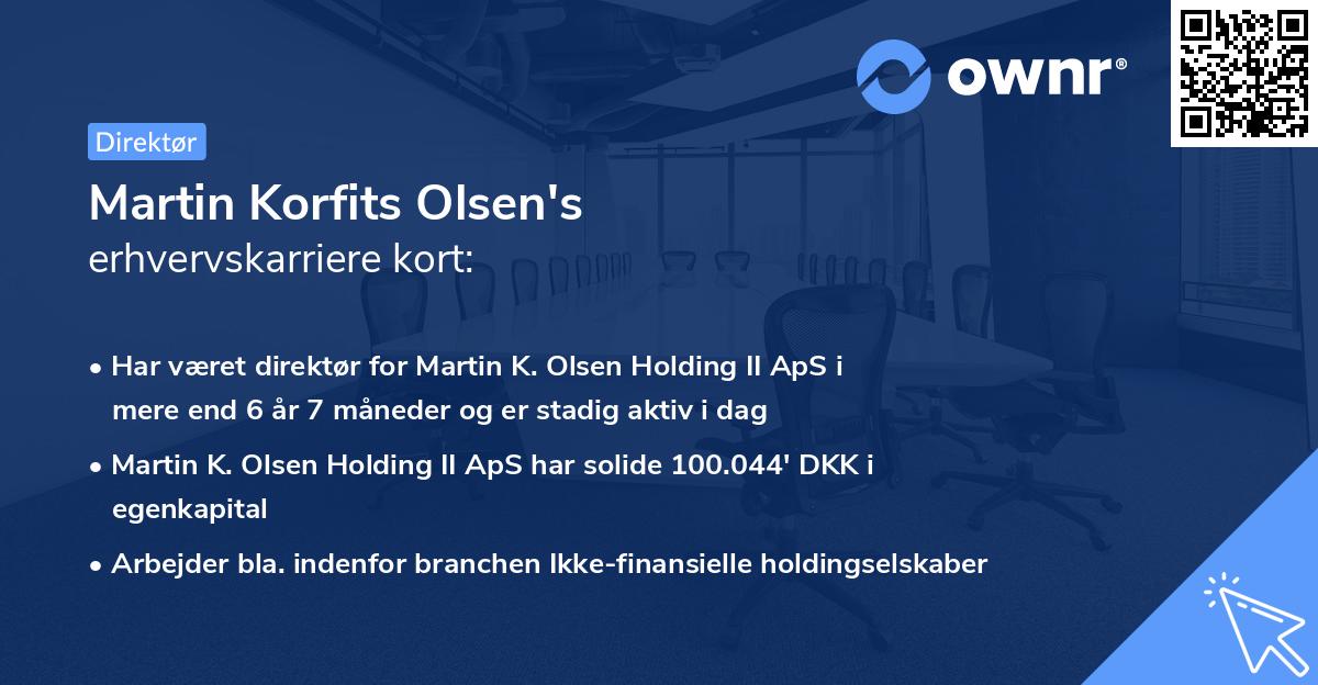 Martin Korfits Olsen's erhvervskarriere kort