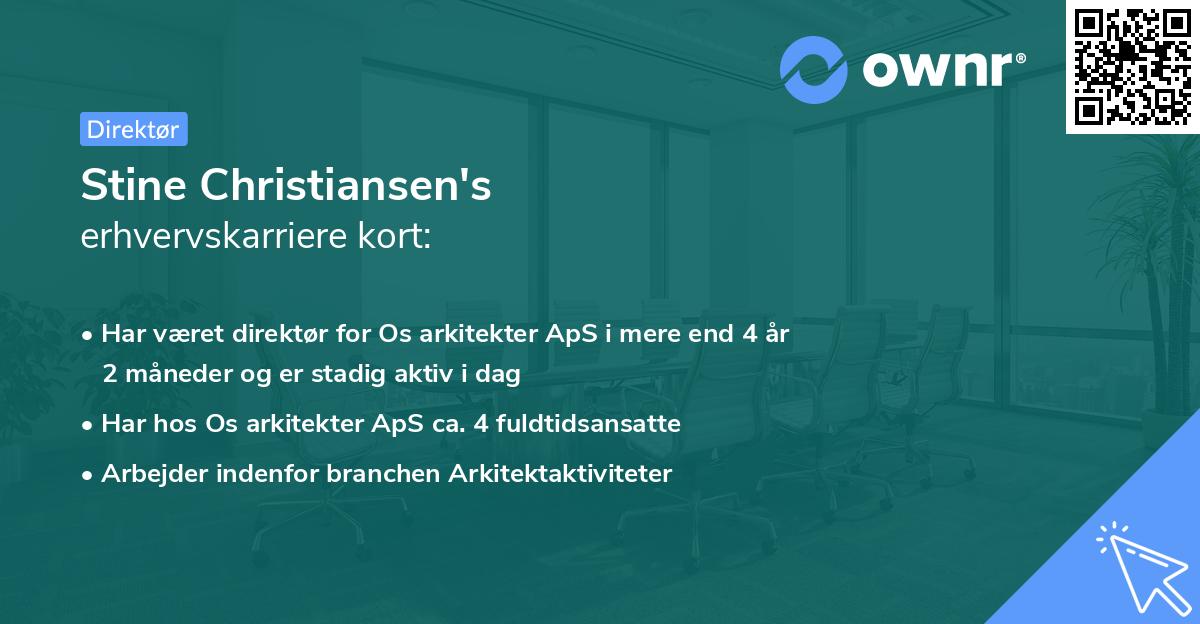 Stine Christiansen's erhvervskarriere kort