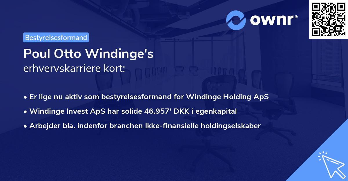 Poul Otto Windinge's erhvervskarriere kort