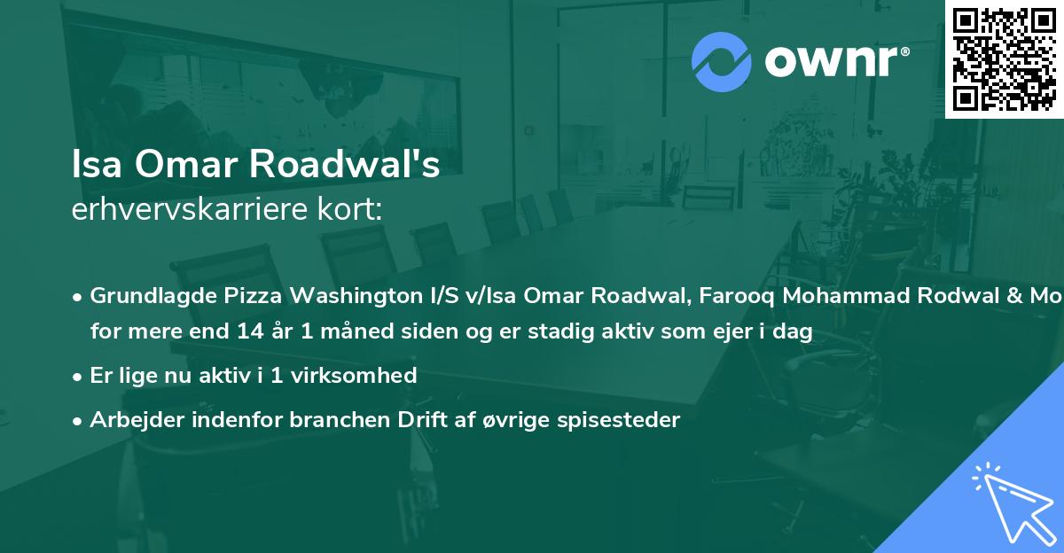 Isa Omar Roadwal's erhvervskarriere kort