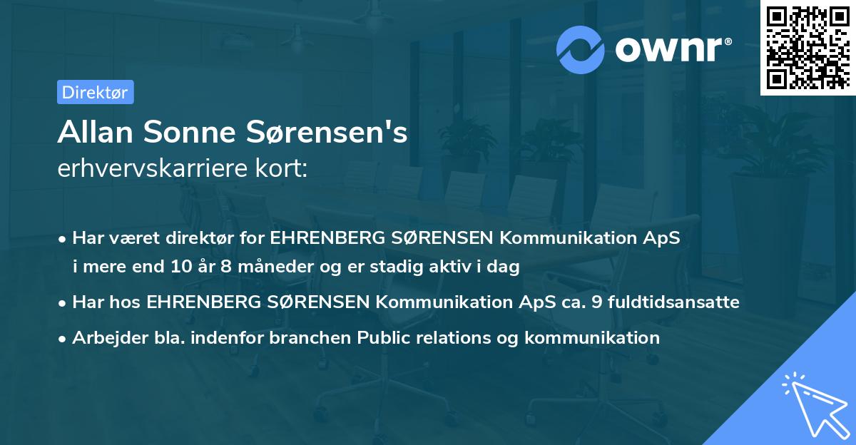 Allan Sonne Sørensen's erhvervskarriere kort