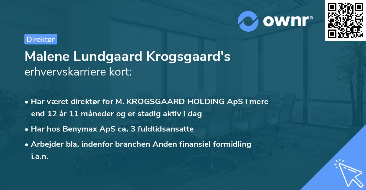 Malene Lundgaard Krogsgaard's erhvervskarriere kort