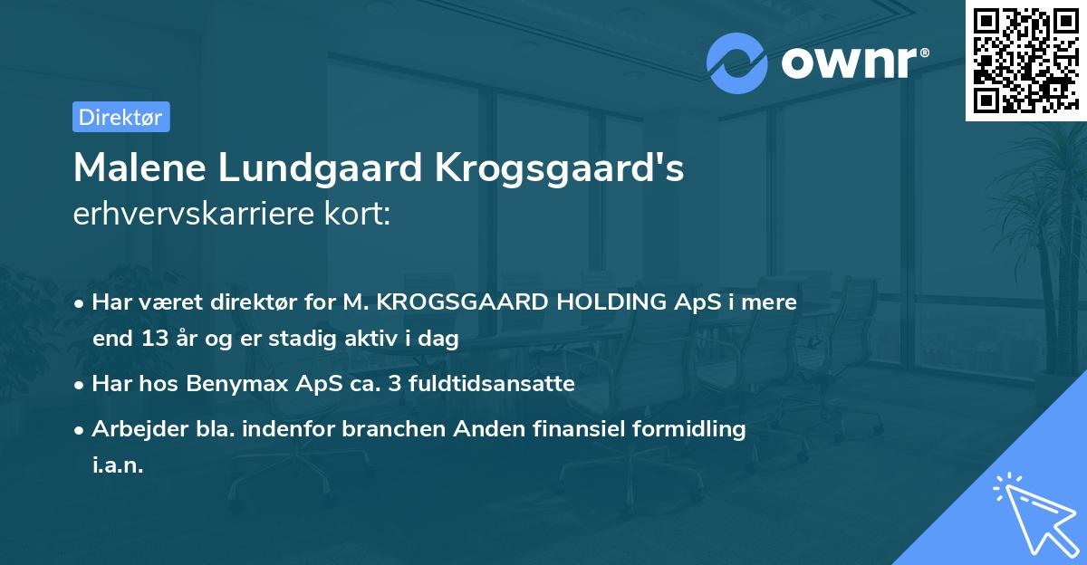 Malene Lundgaard Krogsgaard's erhvervskarriere kort