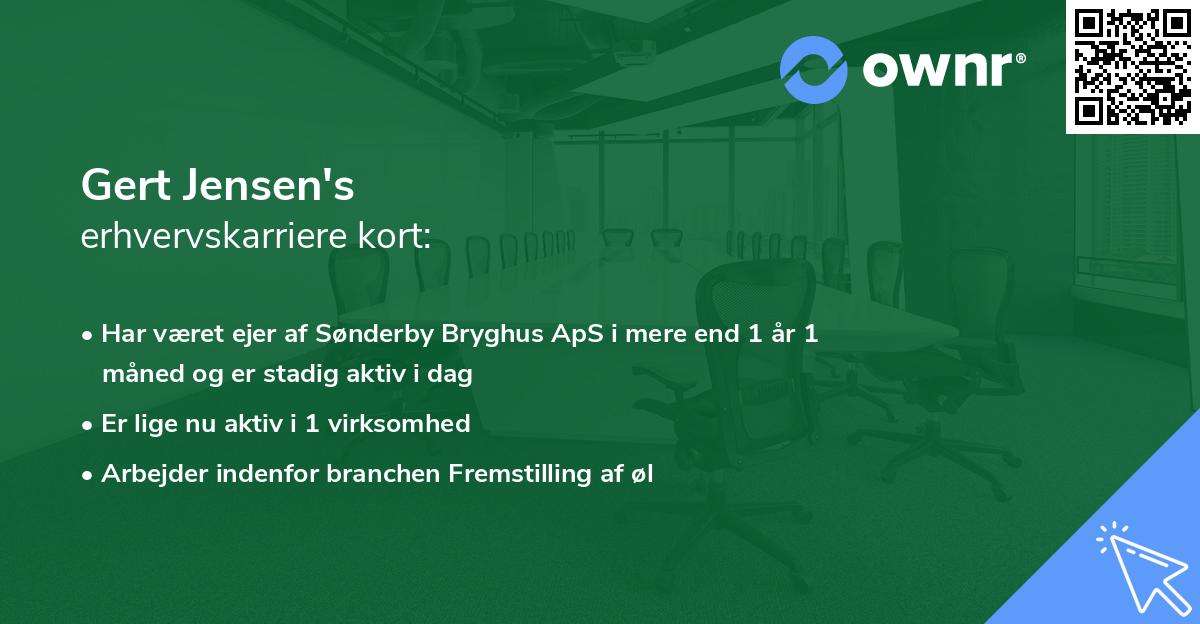 Gert Jensen's erhvervskarriere kort