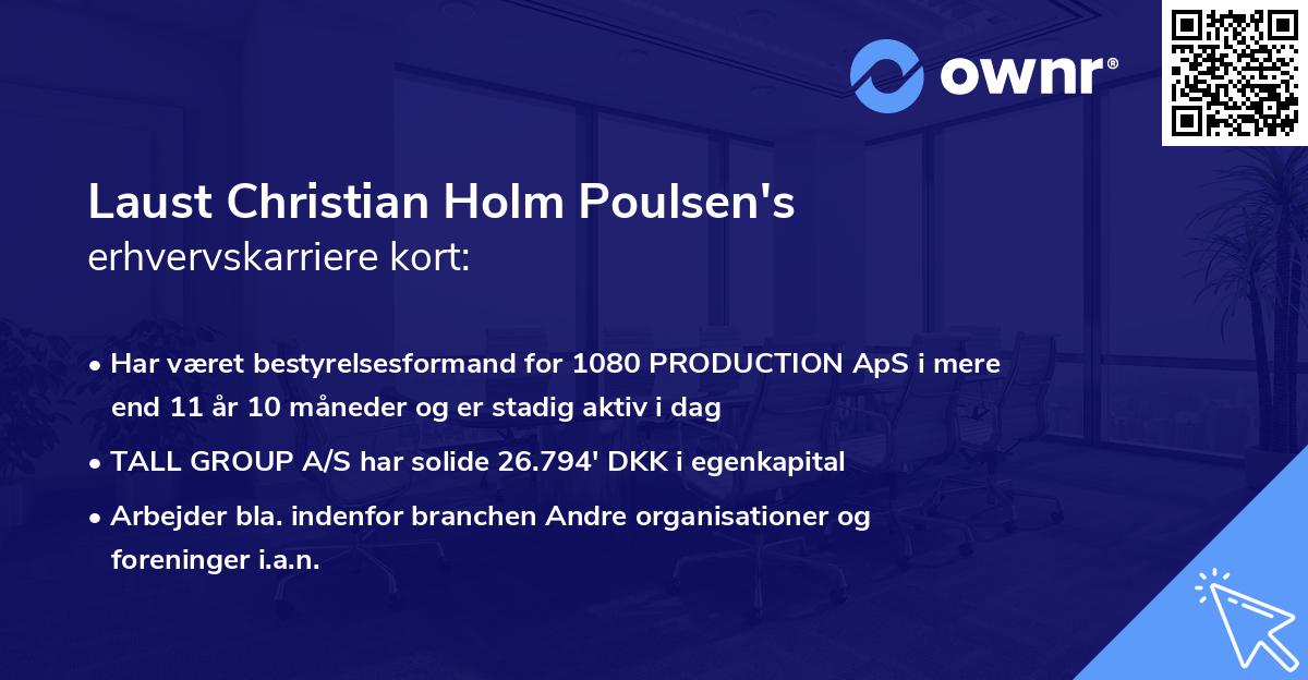 Laust Christian Holm Poulsen's erhvervskarriere kort