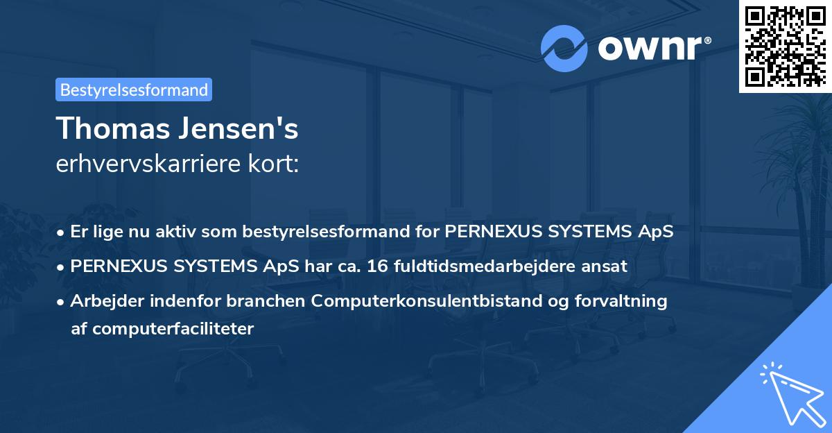 Thomas Jensen's erhvervskarriere kort
