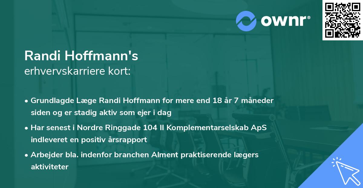 Randi Hoffmann's erhvervskarriere kort