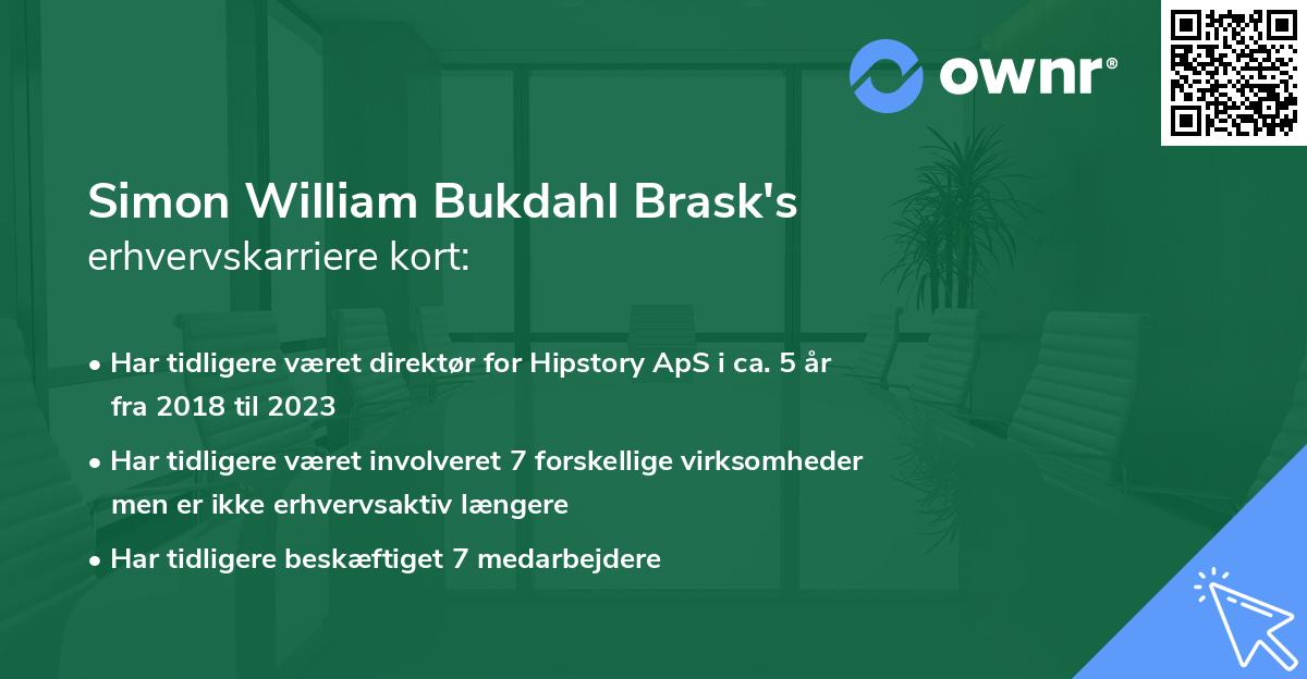 Simon William Bukdahl Brask's erhvervskarriere kort