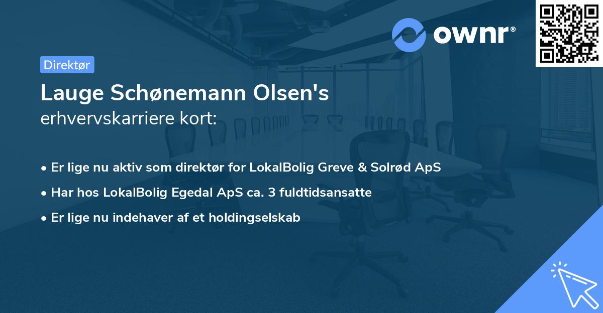 Lauge Schønemann Olsen's erhvervskarriere kort