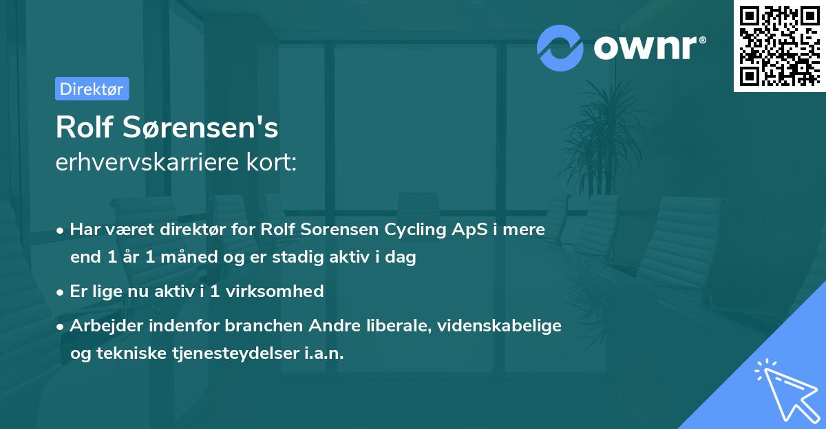 Rolf Sørensen's erhvervskarriere kort