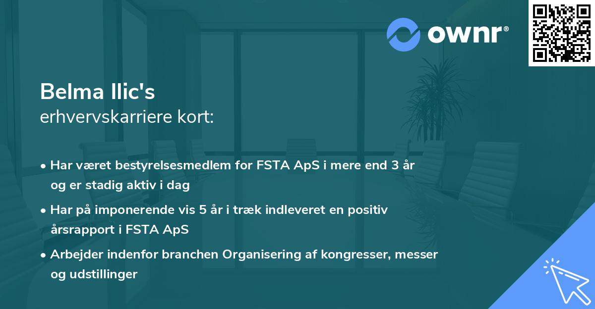 Belma Ilic's erhvervskarriere kort