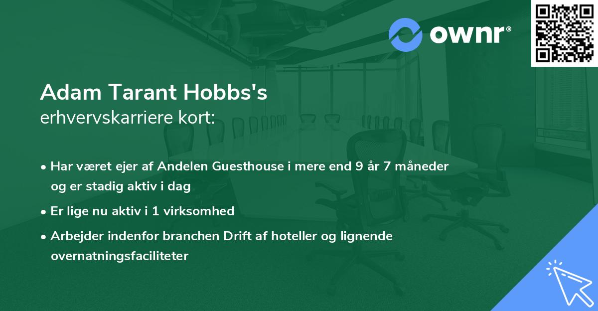 Adam Tarant Hobbs's erhvervskarriere kort