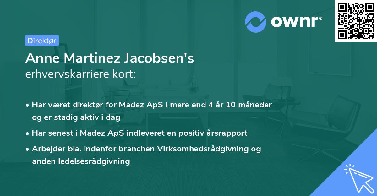 Anne Martinez Jacobsen's erhvervskarriere kort