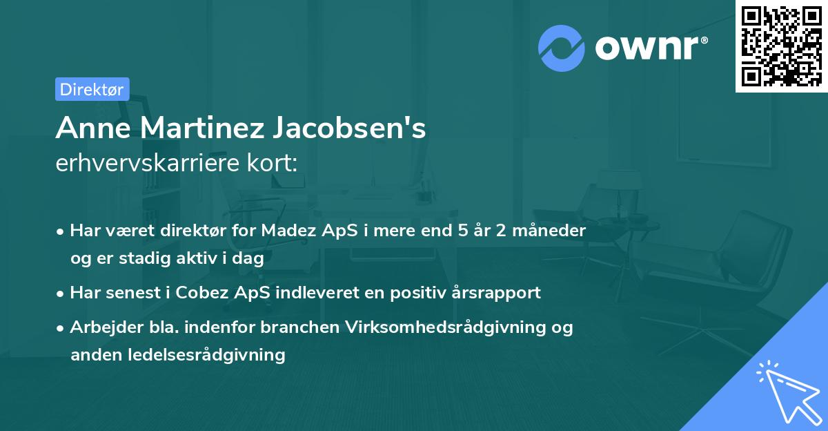 Anne Martinez Jacobsen's erhvervskarriere kort