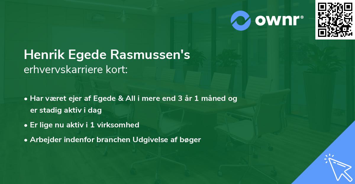 Henrik Egede Rasmussen's erhvervskarriere kort