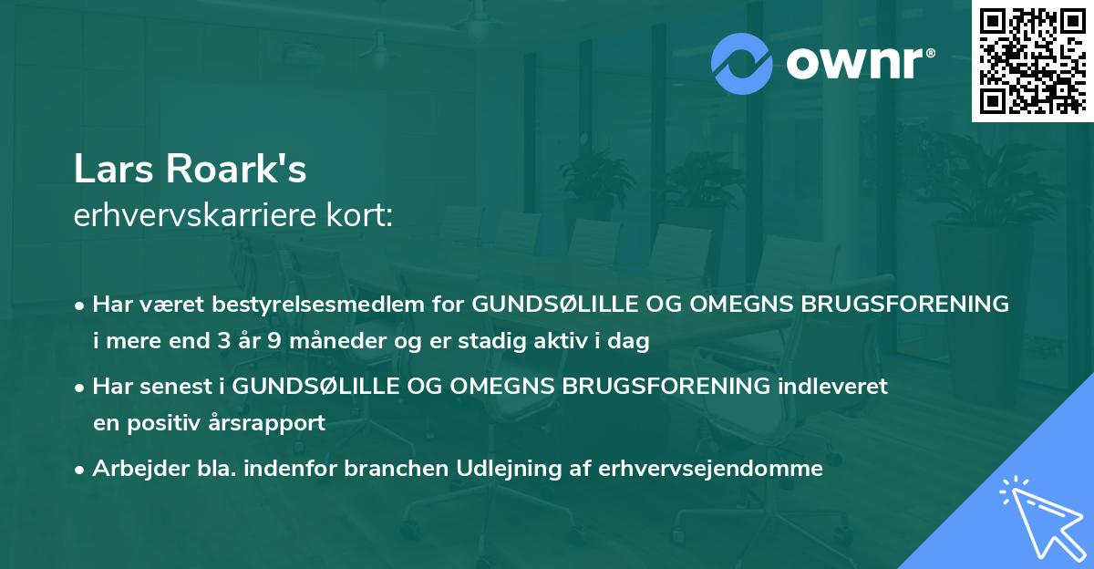 Lars Roark's erhvervskarriere kort