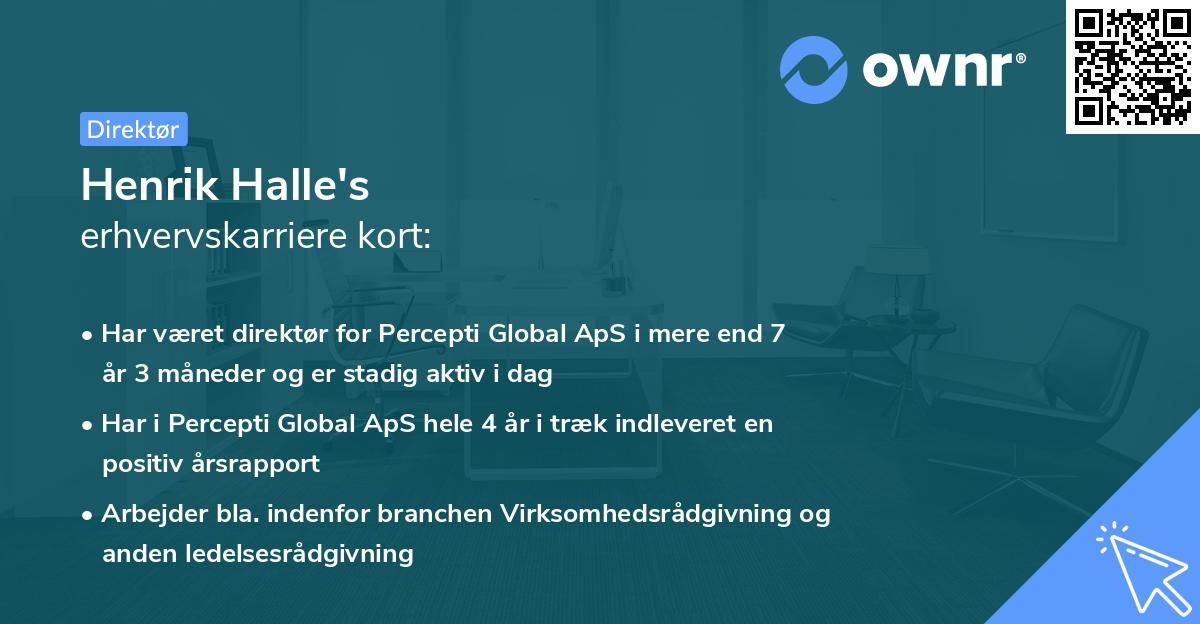 Henrik Halle's erhvervskarriere kort