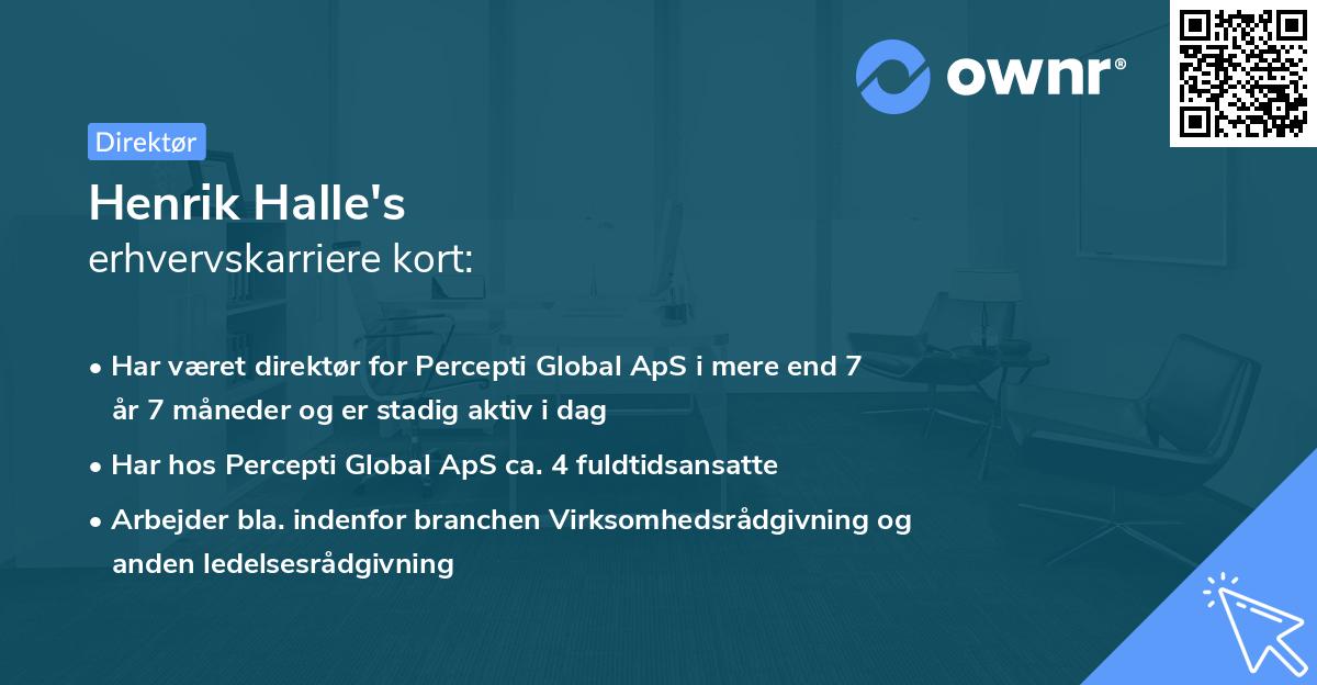 Henrik Halle's erhvervskarriere kort