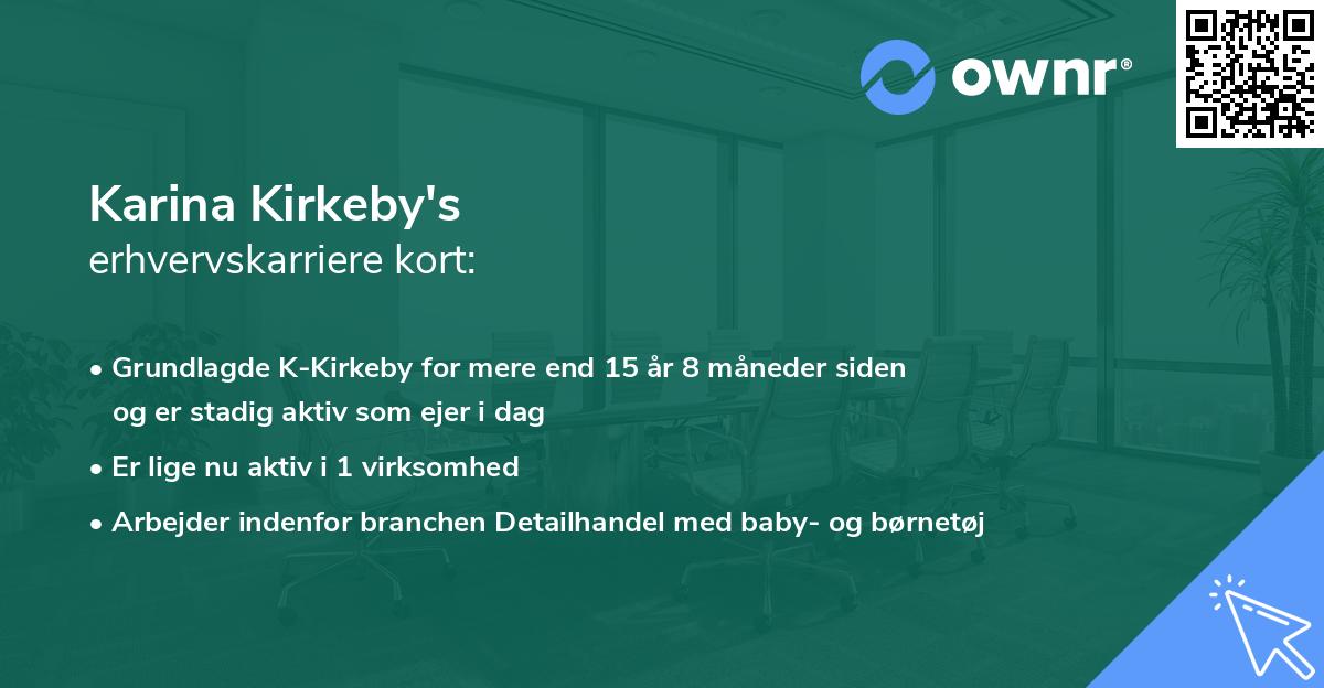 Karina Kirkeby's erhvervskarriere kort