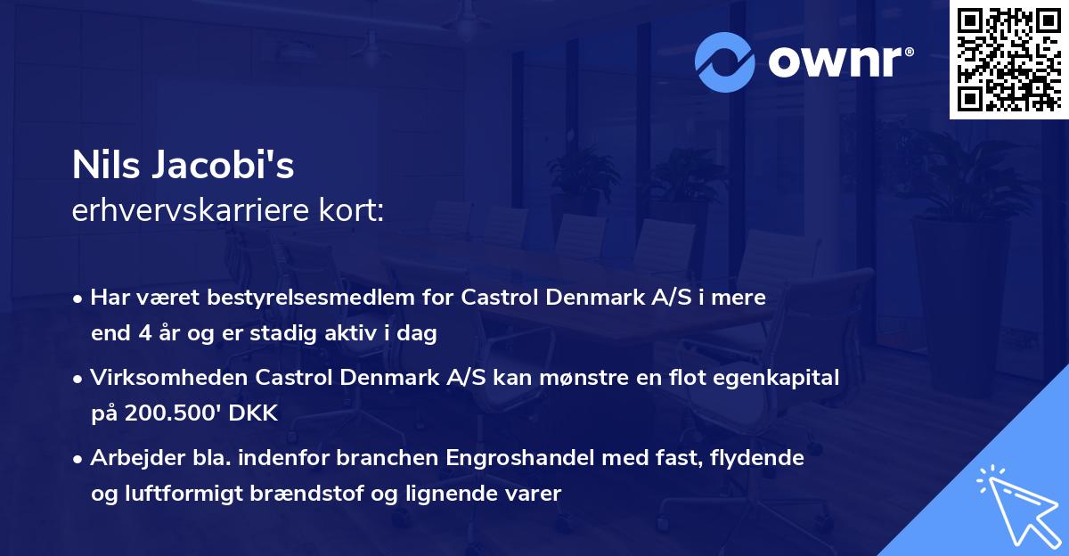 Nils Jacobi's erhvervskarriere kort