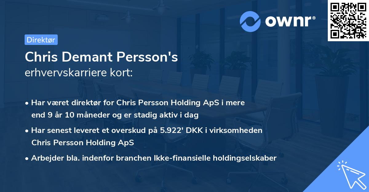 Chris Demant Persson's erhvervskarriere kort